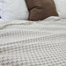 RESTOCK MARCH | Houndstooth Linen Cotton Bedcover Massive Throw 230x200cm - Natural