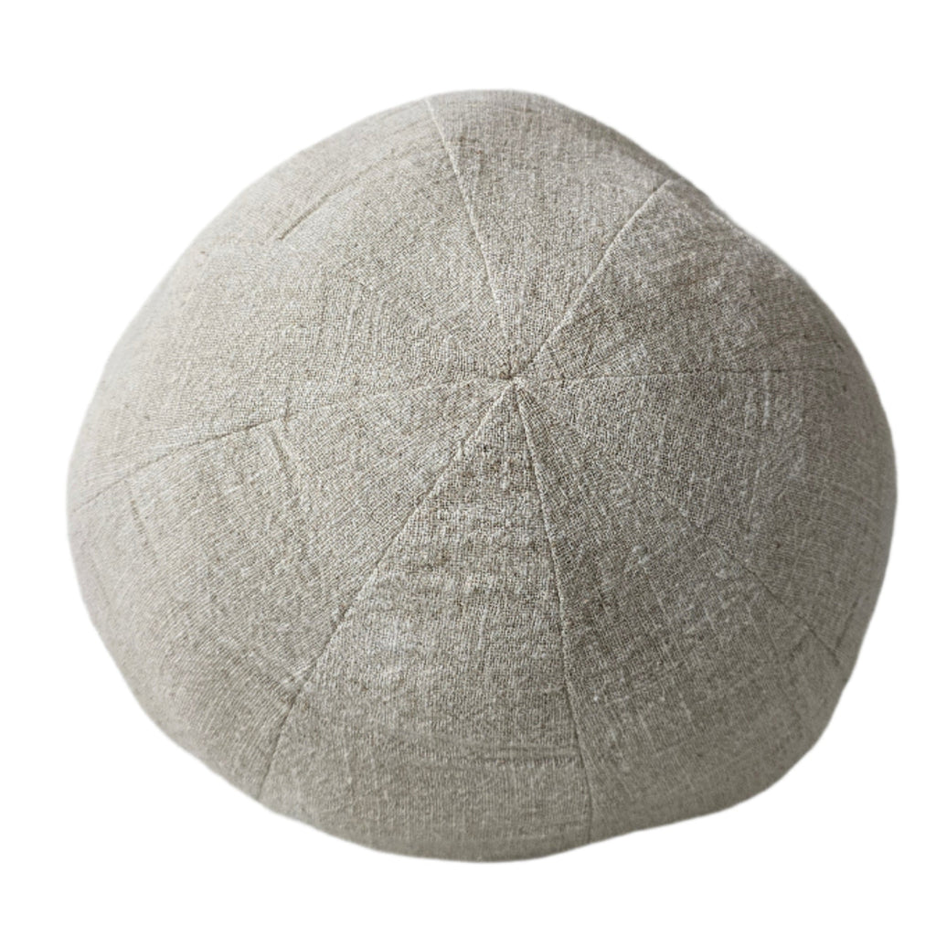 Olga Linen Cotton Cushion Round 30cm Diameter - Oatmeal