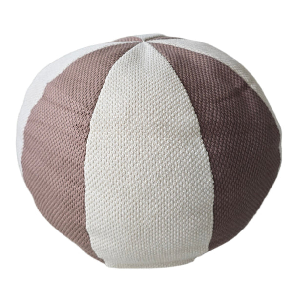 Billie Linen Cotton Cushion Round 30cm Diameter - Cream White | Deep Coffee Brown