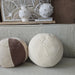 Billie Linen Cotton Cushion Round 30cm Diameter - Cream White | Deep Coffee Brown