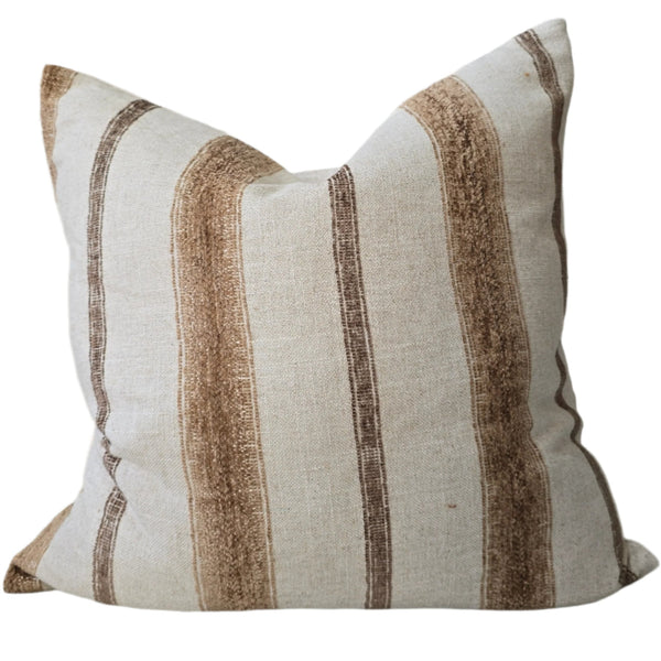 Sadie Linen Chenille Cushion 55cm Square - Natural | Cinnamon