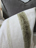 Sadie Linen Chenille Cushion 55cm Square - Natural | Moss Green