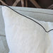 Olga Linen Cotton Cushion 55cm Square - White with Black Piping