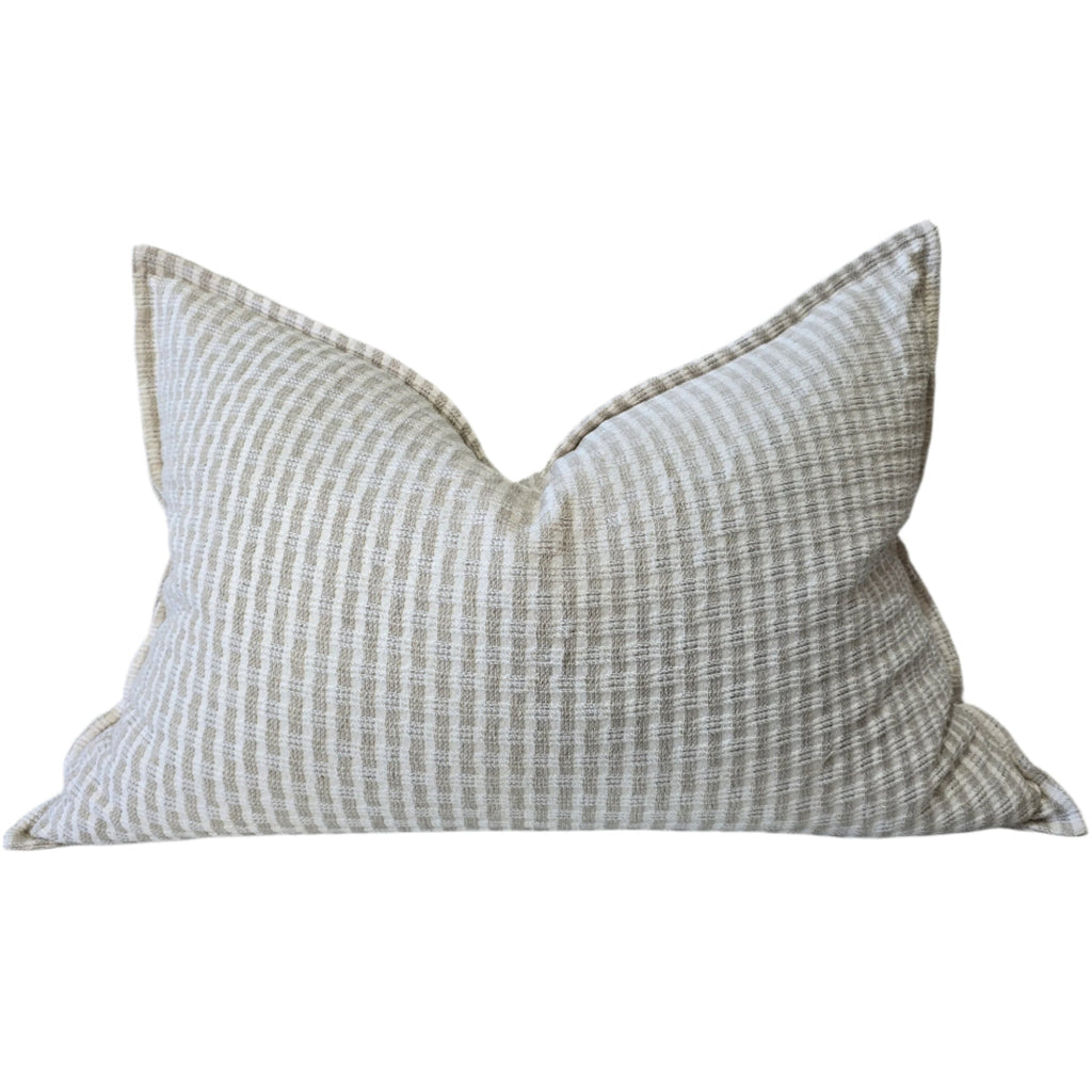 Celeste Linen Cotton Cushion 40x60cm Lumbar  - Natural