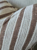 RESTOCK MARCH | Kali Linen Cotton Cushion 50cm Square - Chocolate Brown Striped