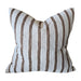 RESTOCK MARCH | Kali Linen Cotton Cushion 50cm Square - Chocolate Brown Striped