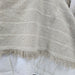 Irish Linen Cotton Bedcover Massive Throw Fringe 230x200cm - Natural Striped