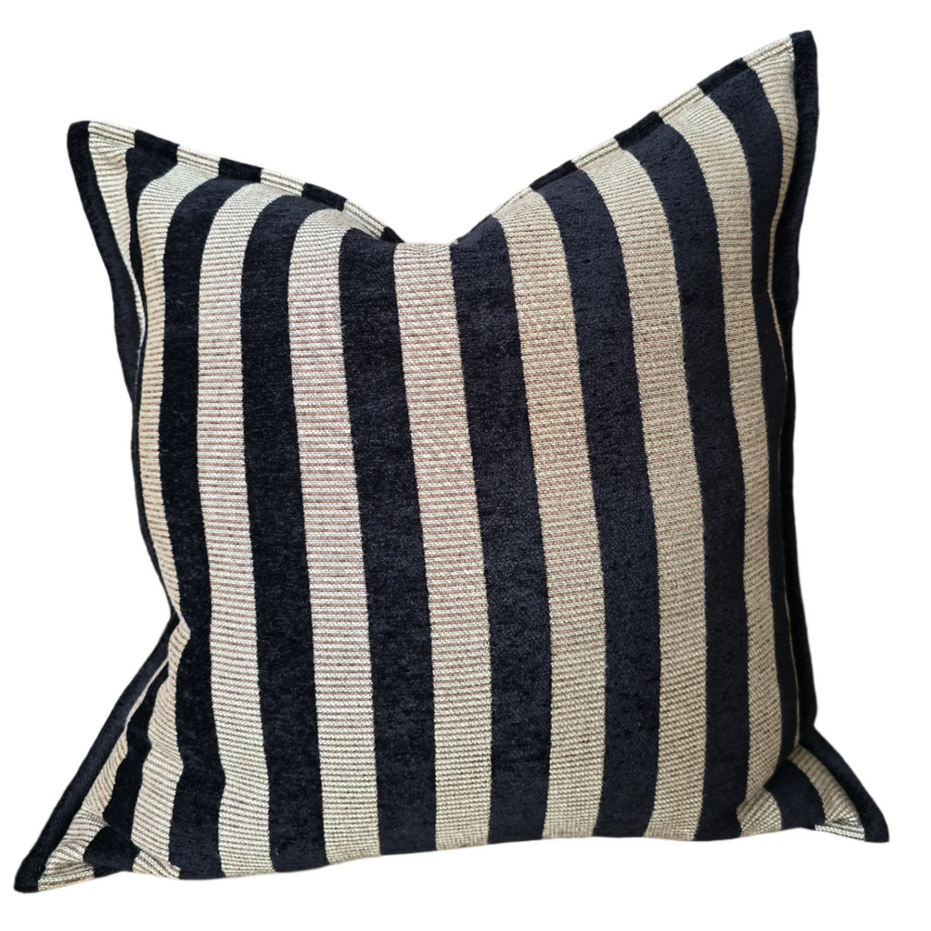 LAST TWO - Anya Cushion 50cm Square - Black | Latte