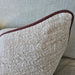 Reine Heavyweight Linen Cushion 40x60cm Lumbar - Natural | Chocolate Brown Border