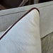 Reine Heavyweight Linen Cushion 55cm Square - White | Chocolate Brown Border