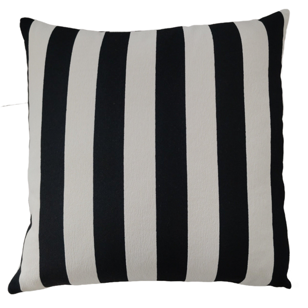 Eze Chenille Cushion 55cm Square - Black & Off White Striped