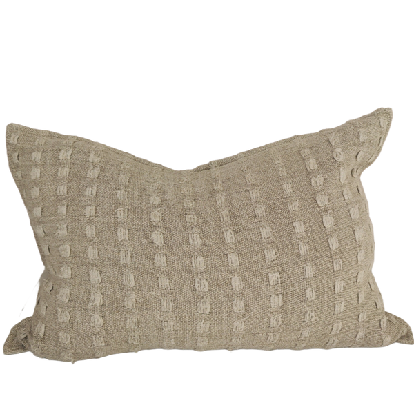 Détente Hand-loomed Rustic Texture Pure French Linen 40x60cm Lumbar - Natural