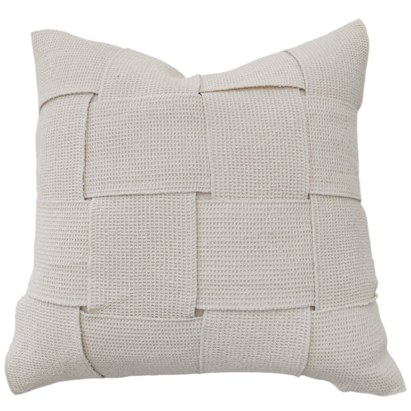 Shabby Chic Linen Cotton Cushion 55cm Square | Ivory