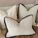 Reine Linen Cushion 55cm Square - Natural with Black Border