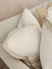 Reine Linen Cushion 55cm Square  - White with Light Nude Border