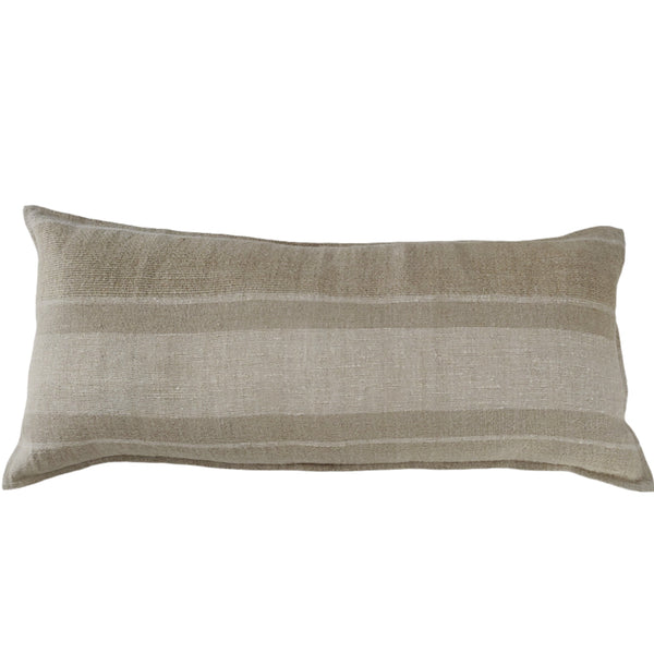 Détente Multi-Weave Rustic Texture Pure French Linen 40x90cm Long Lumbar Feather Filled - Kyoto