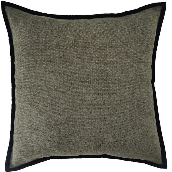 Maya 55cm Square - Seaweed Green | Black Border