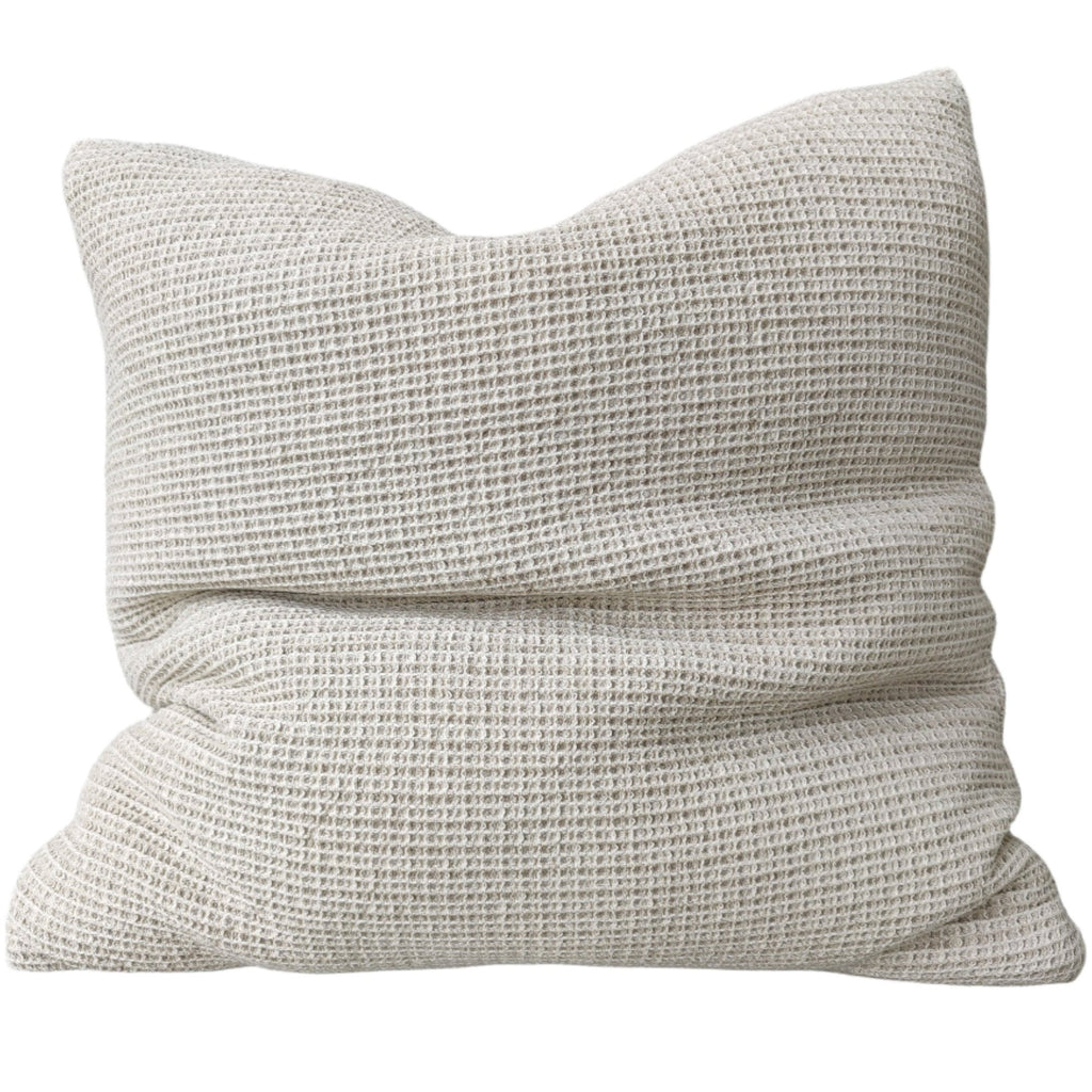 RESTOCK MARCH | Amiens Linen Cotton Waffle Texture Cushion 60cm Square - Natural