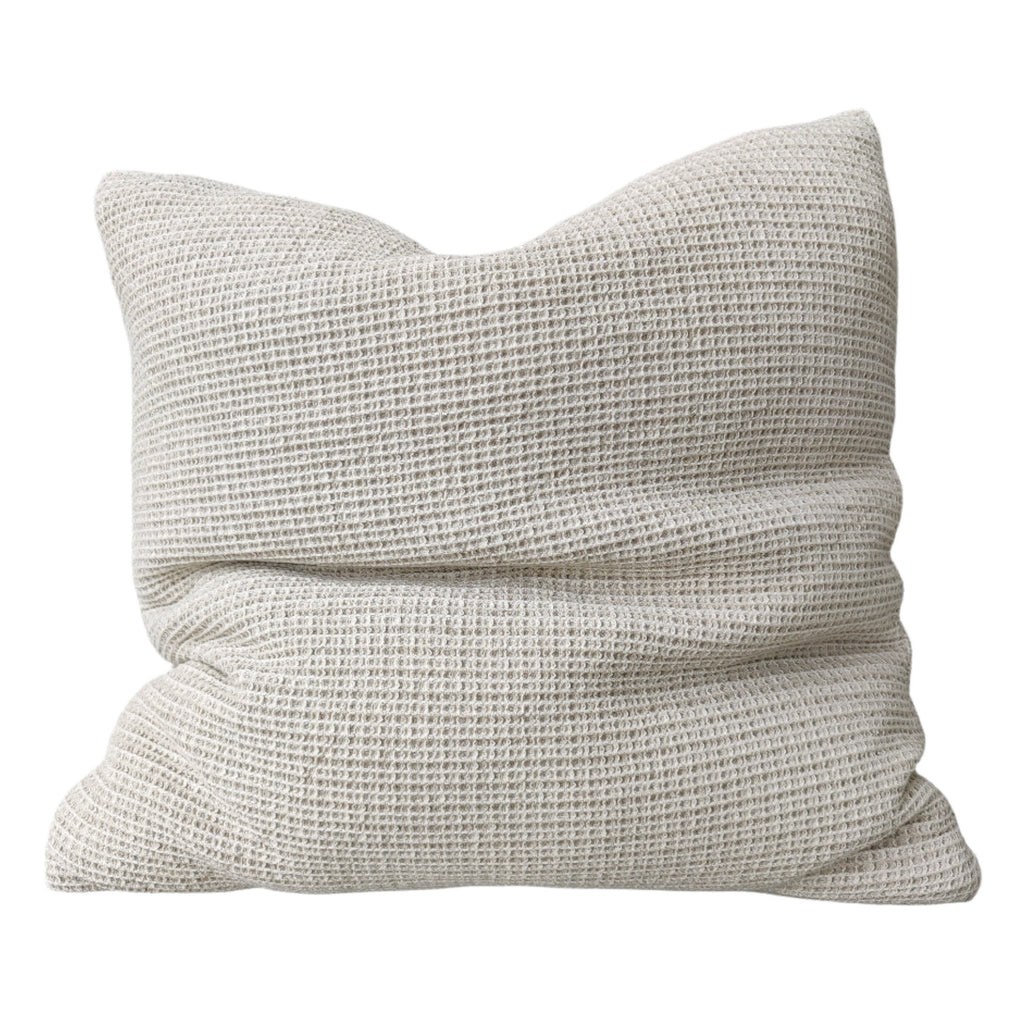 Amiens Linen Cotton Waffle Texture Cushion 55cm Square - Natural