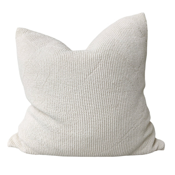 Amiens Linen Cotton Waffle Texture Cushion 55cm Square - Off White