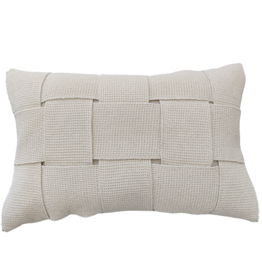 Shabby Chic Linen Cotton Cushion 40x60cm Lumbar | Ivory