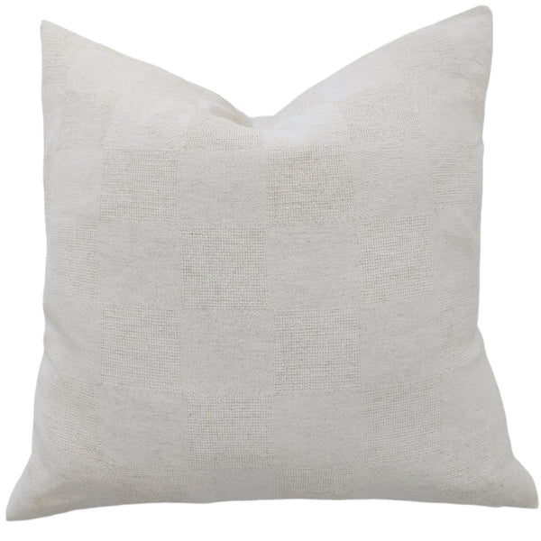 Chartres Jacquard Linen Cotton Cushion 60cm Square | Natural