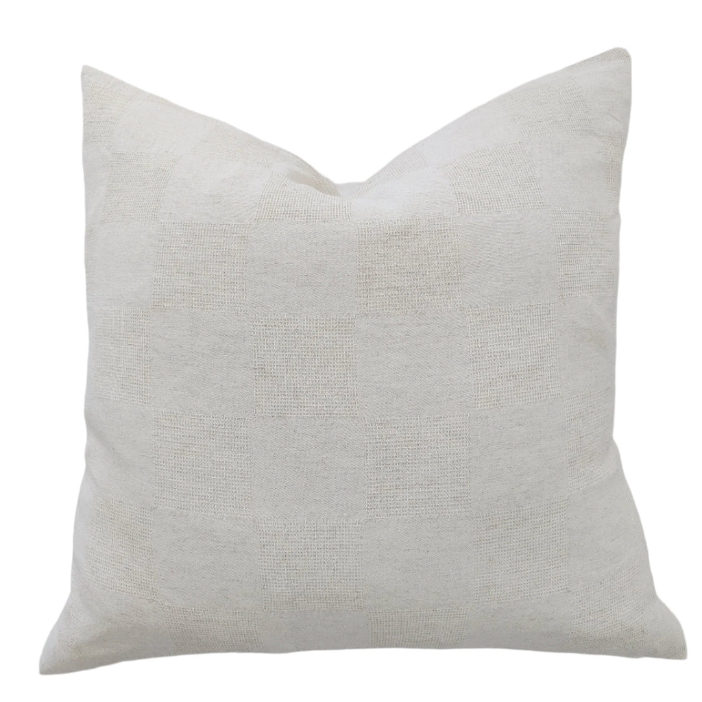 Chartres Jacquard Linen Cotton Cushion 55cm Square | Natural