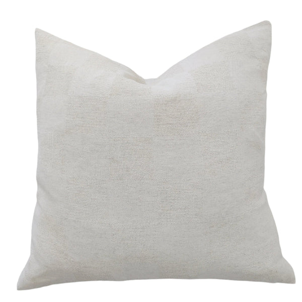 Chartres Jacquard Linen Cotton Cushion 55cm Square | Natural