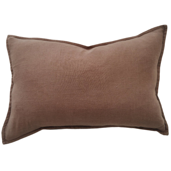 Millard Linen Cotton Cushion 40x60cm Lumbar - Nimes Nutmeg