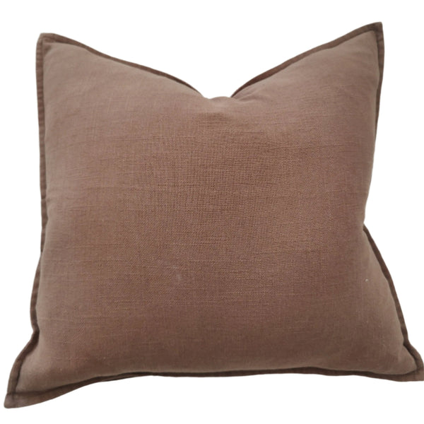 Millard Linen Cotton Cushion 55cm Square - Nimes Nutmeg