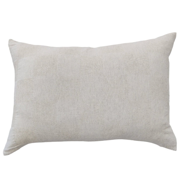 Chartres Jacquard Linen Cotton Cushion 40x60cm Lumbar | Natural