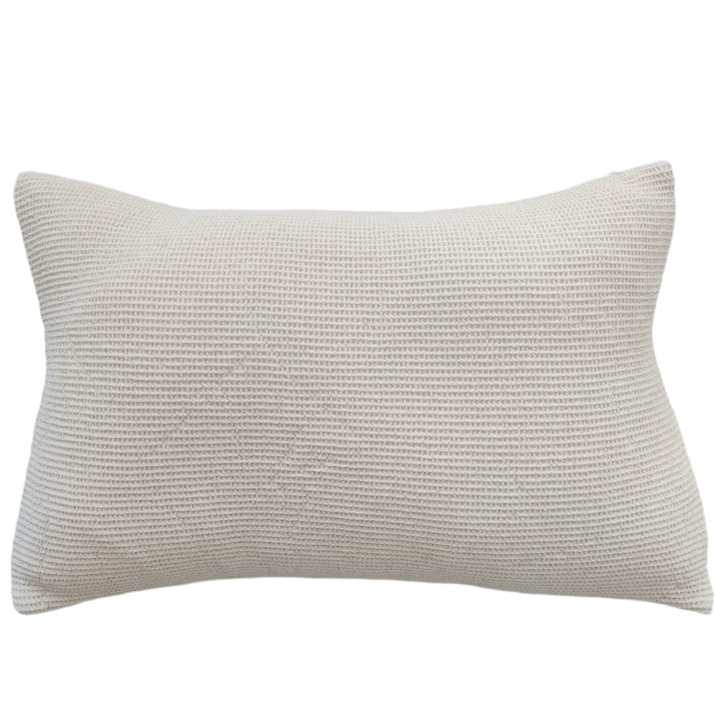 Amiens Linen Cotton Waffle Texture Cushion 40x60cm Lumbar - Off White