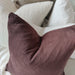 Fontainebleau Cotton Velvet & French Linen Two Sided Cushion 40x60cm Lumbar - Dark Maroon