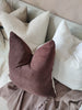 Fontainebleau Cotton Velvet & French Linen Two Sided Cushion 40x60cm Lumbar - Dark Maroon