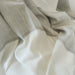 LIMITED EDITION - Elodie Linen Wool Massive Throw 230cm x 140cm - Off White | Natural Herringbone | White Grey