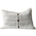 Zoey Pure French Linen Cushion 40x60cm Lumbar - Off White  Ivory with Blanket Stitch Edge