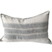 Zoey Pure French Linen Cushion 40x60cm Lumbar - Natural | Blue Grey with Blanket Stitch Edge