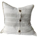 Zoey Pure French Linen Cushion 55cm Square - Off White| Ivory with Blanket Stitch Edge