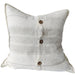 Zoey Pure French Linen Cushion 55cm Square - Off White| Ivory with Blanket Stitch Edge