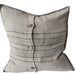 Zoey Pure French Linen Cushion 55cm Square - Natural | Charcoal with Blanket Stitch Edge