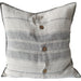 Zoey Pure French Linen Cushion 55cm Square - Natural | Blue Grey with Blanket Stitch Edge