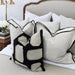 Layla Linen Cotton Cushion 55cm Square - White | Black Piping