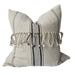 LAST TWO | Malibu Breeze Linen Cushion 50cm Square - Tassel Natural | Black Striped