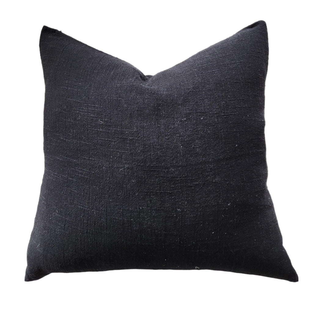 Olga Linen Cotton Cushion 55cm Square - Black