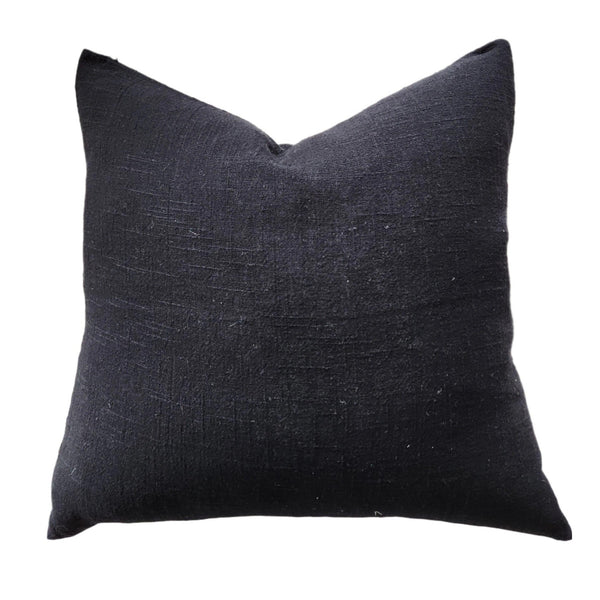 Olga Linen Cotton Cushion 50cm Square - Black