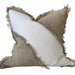 LAST ONE - Penistone Linen Cushion 55cm Square - White and Oatmeal