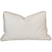 Reine Linen Cushion 40x60cm Lumbar  - White with Light Nude Border