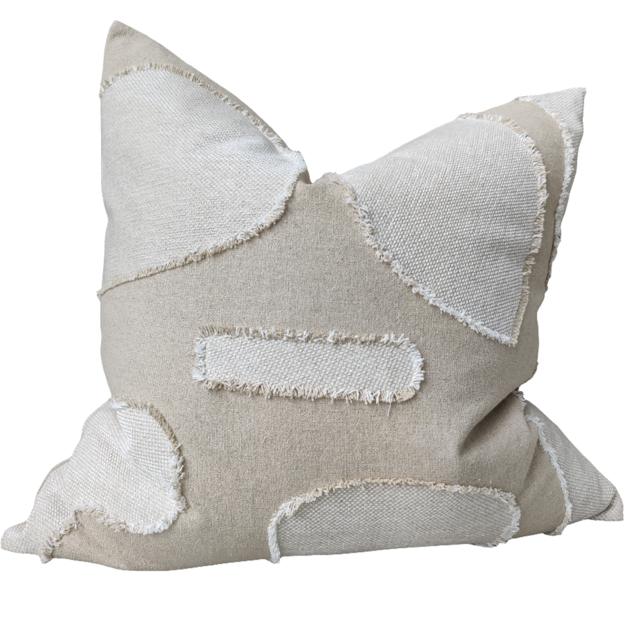 Shabby Chic Heavy Weight French Linen Cotton Cushion 55cm Square - Aria