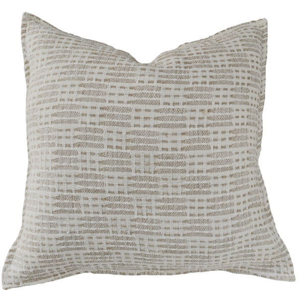 Détente Hand-loomed Rustic Texture Pure French Linen 55cm square - Intertwined Warm White & Natural