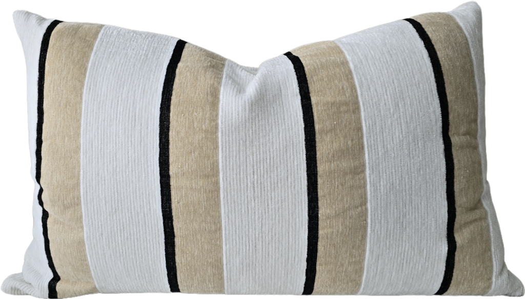 Palma Corduroy Cushion 40x60cm Lumbar - Off White | Sand | Black